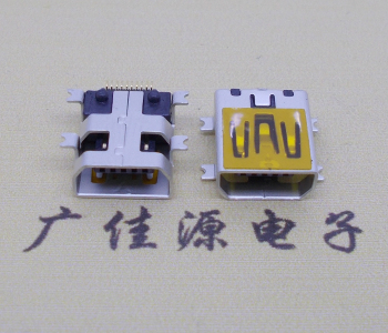 株洲迷你USB插座,MiNiUSB母座,10P/全贴片带固定柱母头