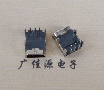 株洲Mini usb 5p接口,迷你B型母座,四脚DIP插板,连接器