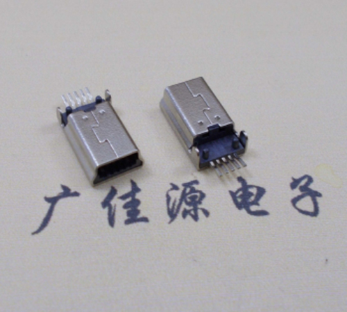 株洲MINI USB公头 5pin端子贴板带柱 10.7mm体长