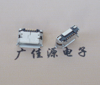 株洲Micro USB 5pin接口 固定脚距6.4插板有柱卷边