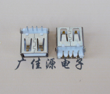 株洲USB母座接口 AF90度沉板1.9引脚4P插件白胶芯直边