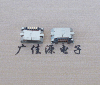 株洲Micro USB平口全贴板 鱼叉脚5.0长带定位柱加焊盘