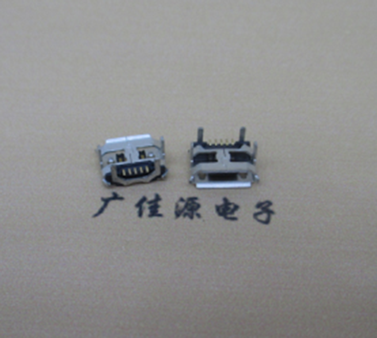 株洲Micro usb5p母座 B型口 加长2.0mm牛角 焊接图解
