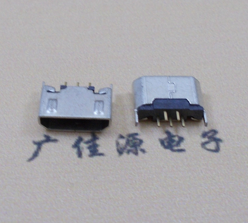 株洲迈克USB 180度母座5p直插带地脚1.5端子直口