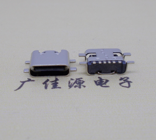 株洲Type-C6P母座四脚全贴无弹片连接器
