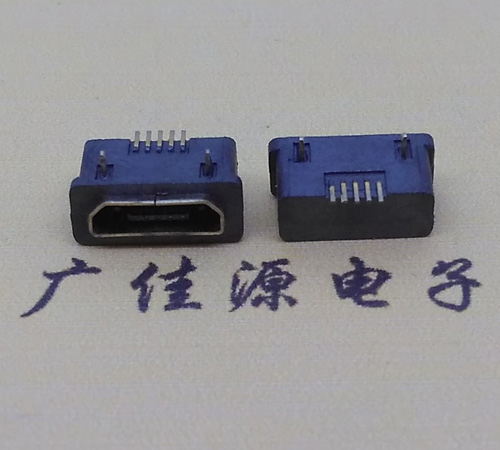 株洲MICRO USB5p防水接口 90度卧式 两脚插板牢固