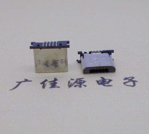 株洲MICRO USB 5P公头短体5.6mm立贴带柱无卡勾
